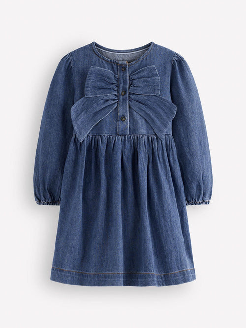 Dsiney Kidz - Boden Blue Noah Button-Through Bow Dress G5656 image 1