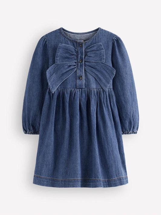 Dsiney Kidz - Boden Blue Noah Button-Through Bow Dress G5656 image 1