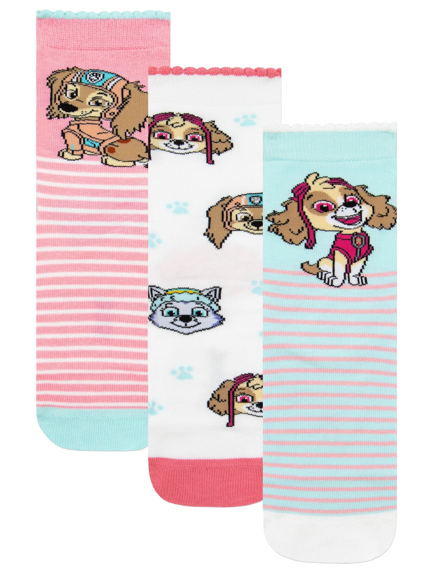 Dsiney Kidz - Character Pink PAW Patrol Liberty Everest And Skye Socks 3 Pack image 1