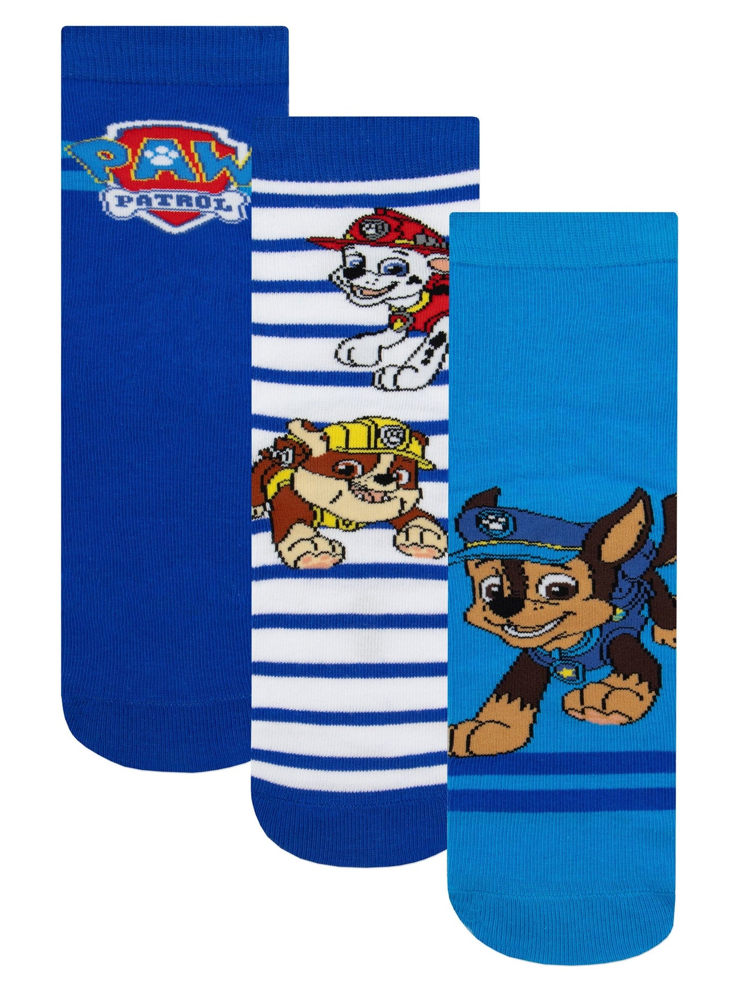 Dsiney Kidz - Character Blue PAW Patrol Chase Marshall And Rubble Socks 3 Pack image 1