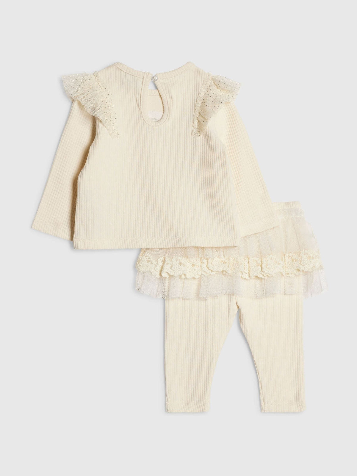 River Island Cream Top & Tulle Leggings Set - image 2