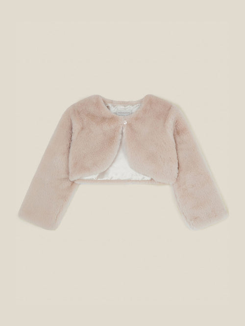 Dsiney Kidz - Monsoon Brown Baby Lara Faux Fur Jacket image 1