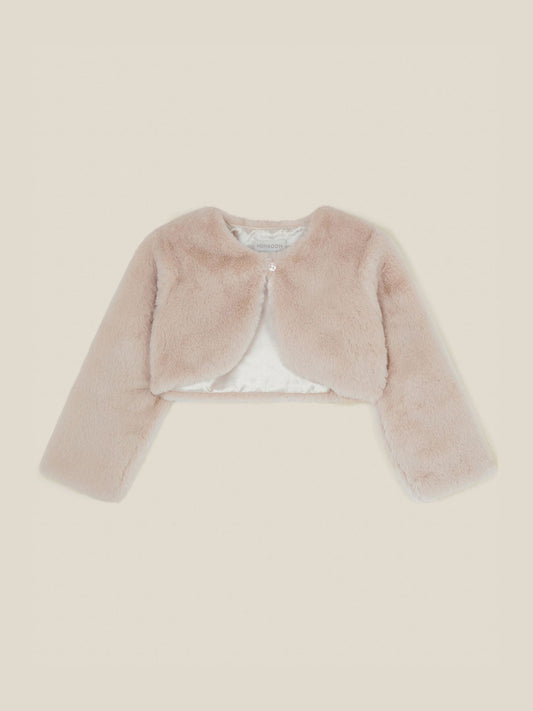 Dsiney Kidz - Monsoon Brown Baby Lara Faux Fur Jacket image 1