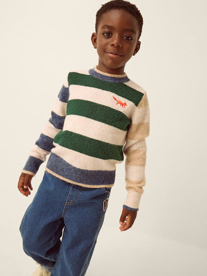Dsiney Kidz - Monsoon Cream Colourblock Stripe Jumper image 1