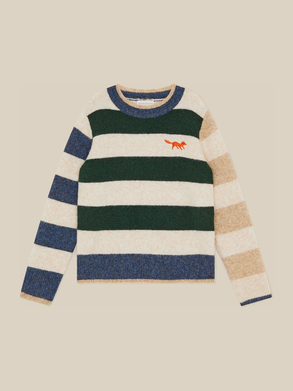 Dsiney Kidz - Monsoon Cream Colourblock Stripe Jumper image 2
