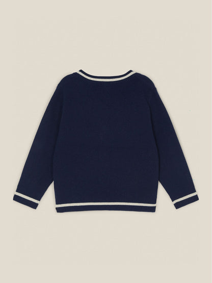 Monsoon Blue Sports Stripe V-Neck Cardigan - image 2