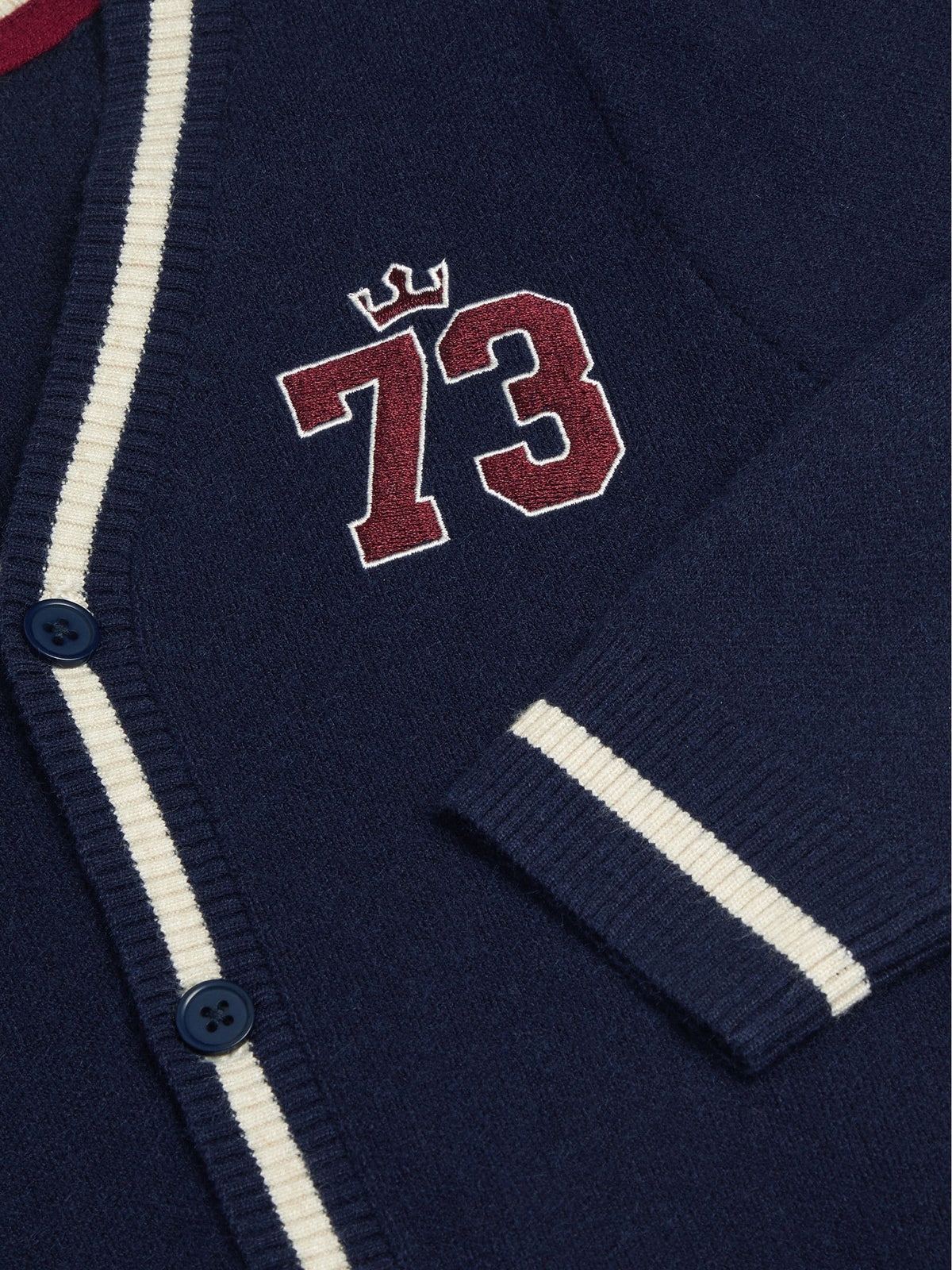 Monsoon Blue Sports Stripe V-Neck Cardigan - image 3