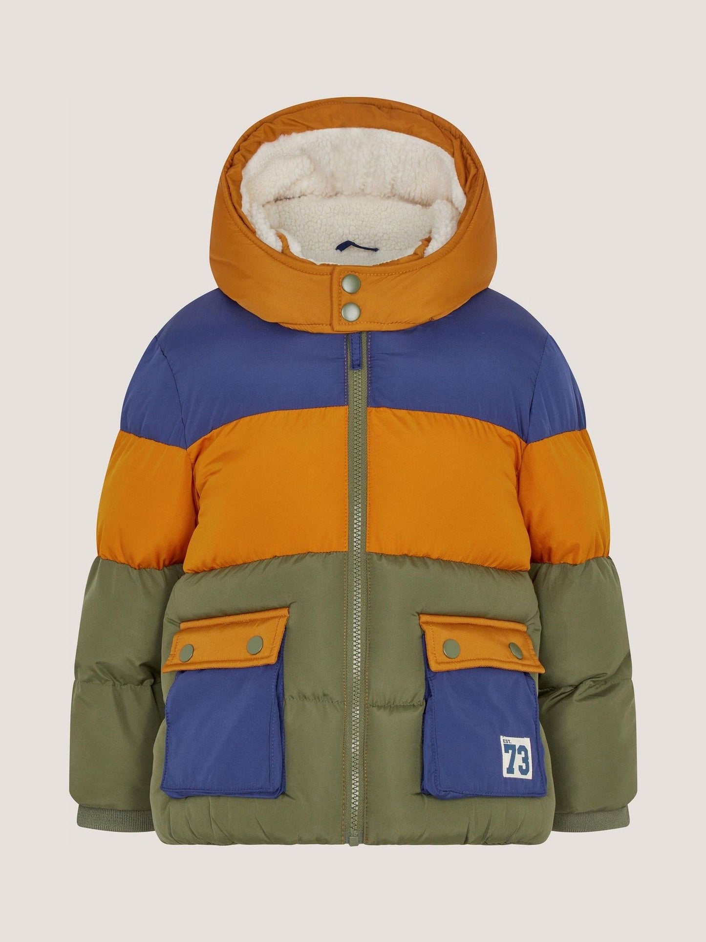 Dsiney Kidz - Monsoon Green Water-Resistant Colourblock Puffer Jacket image 2