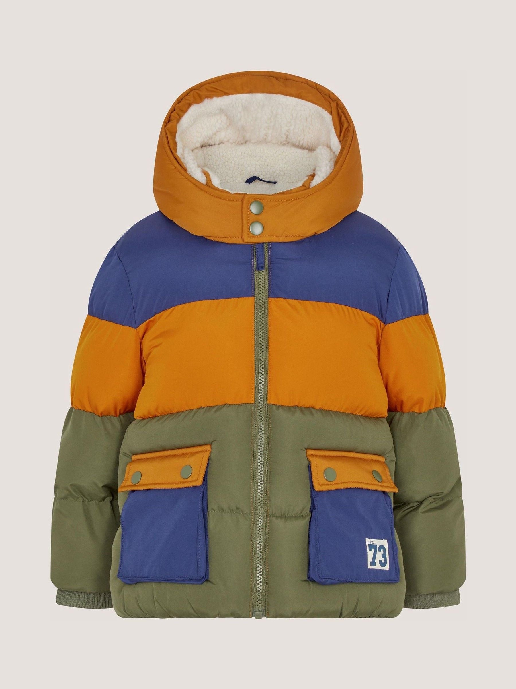 Dsiney Kidz - Monsoon Green Water-Resistant Colourblock Puffer Jacket image 2