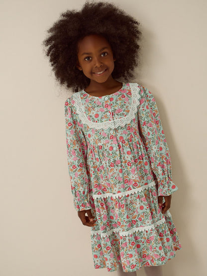 Dsiney Kidz - Monsoon Green Solstice Print Tiered Dress image 1
