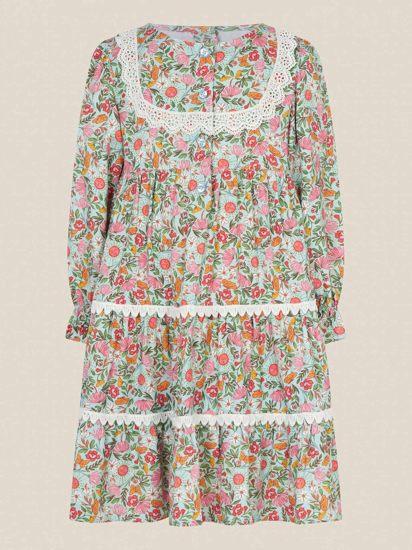 Dsiney Kidz - Monsoon Green Solstice Print Tiered Dress image 2