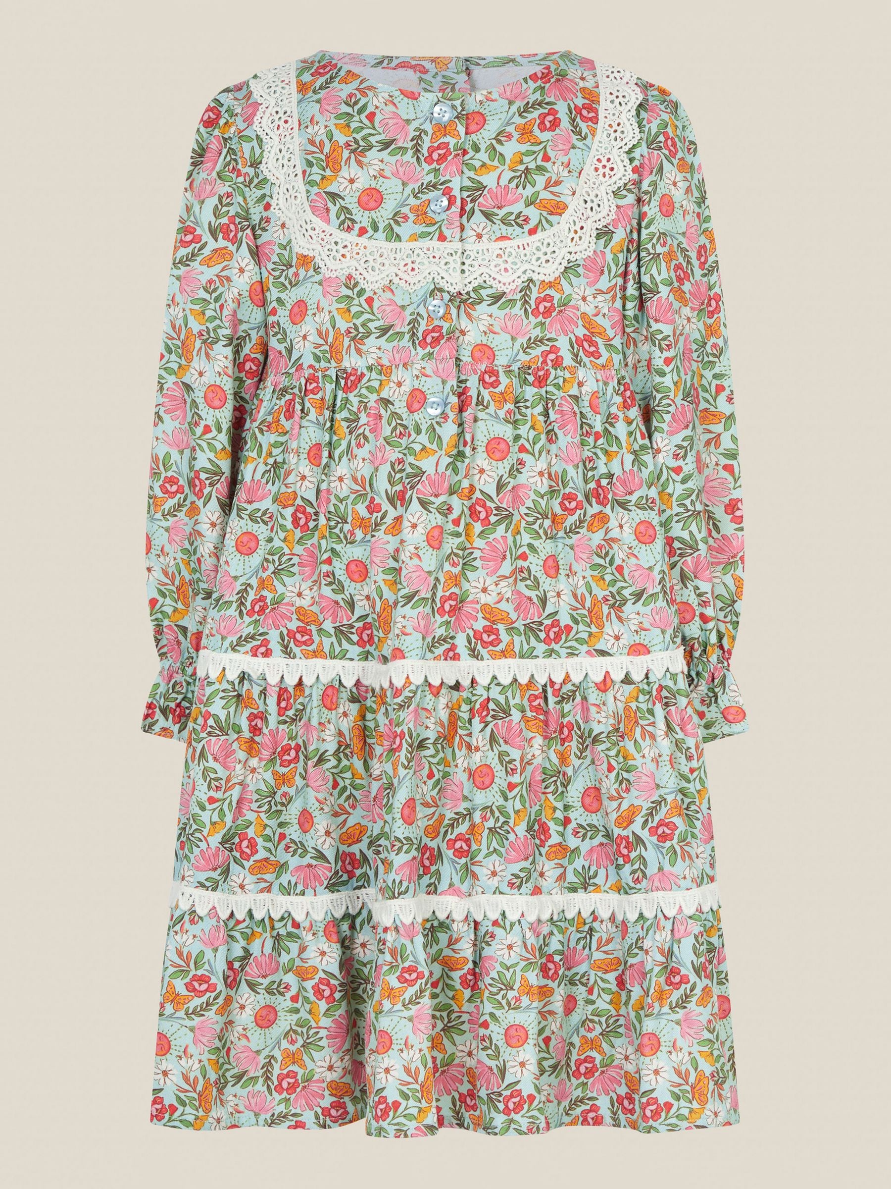 Dsiney Kidz - Monsoon Green Solstice Print Tiered Dress image 2