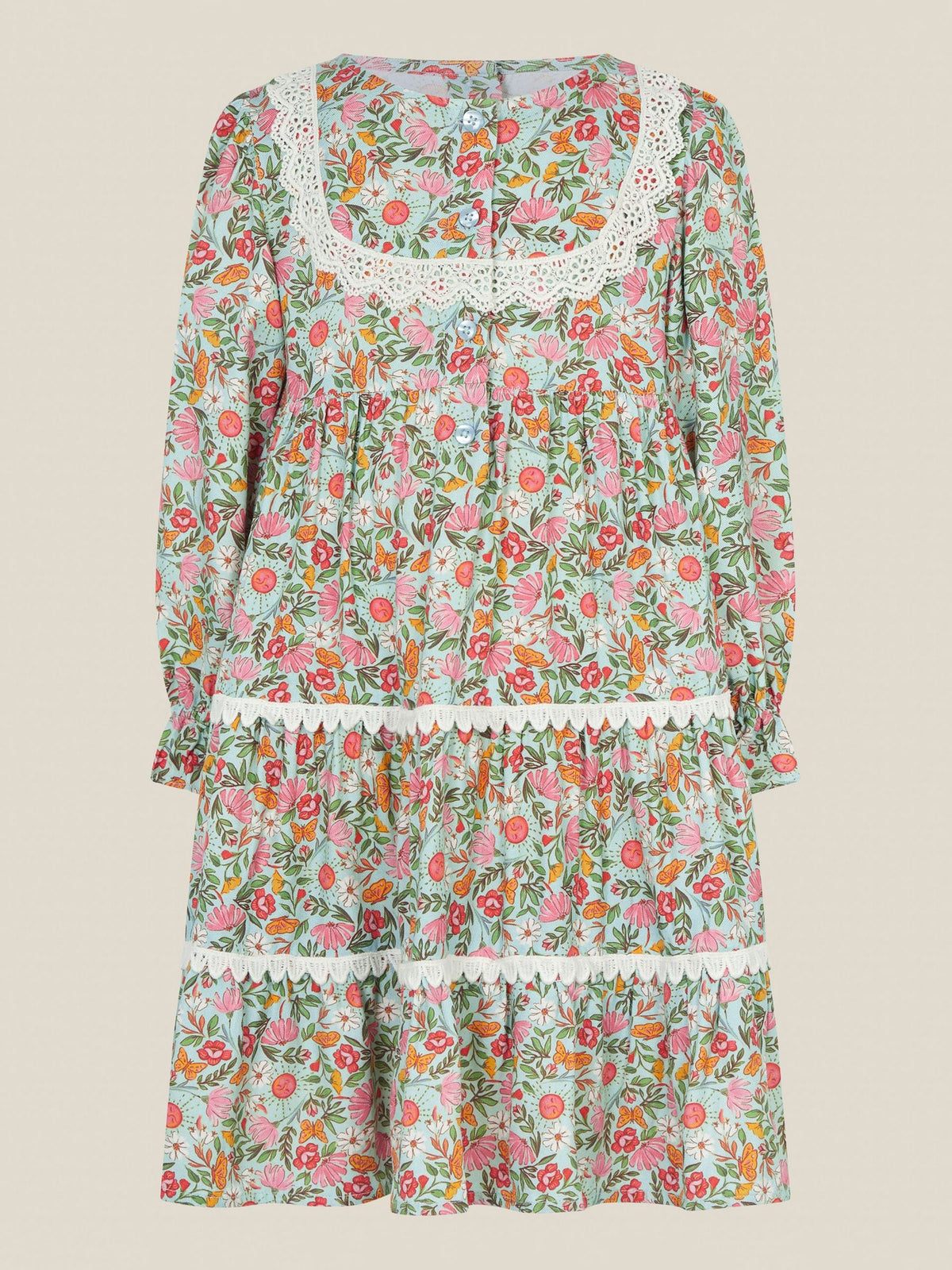 Dsiney Kidz - Monsoon Green Solstice Print Tiered Dress image 2