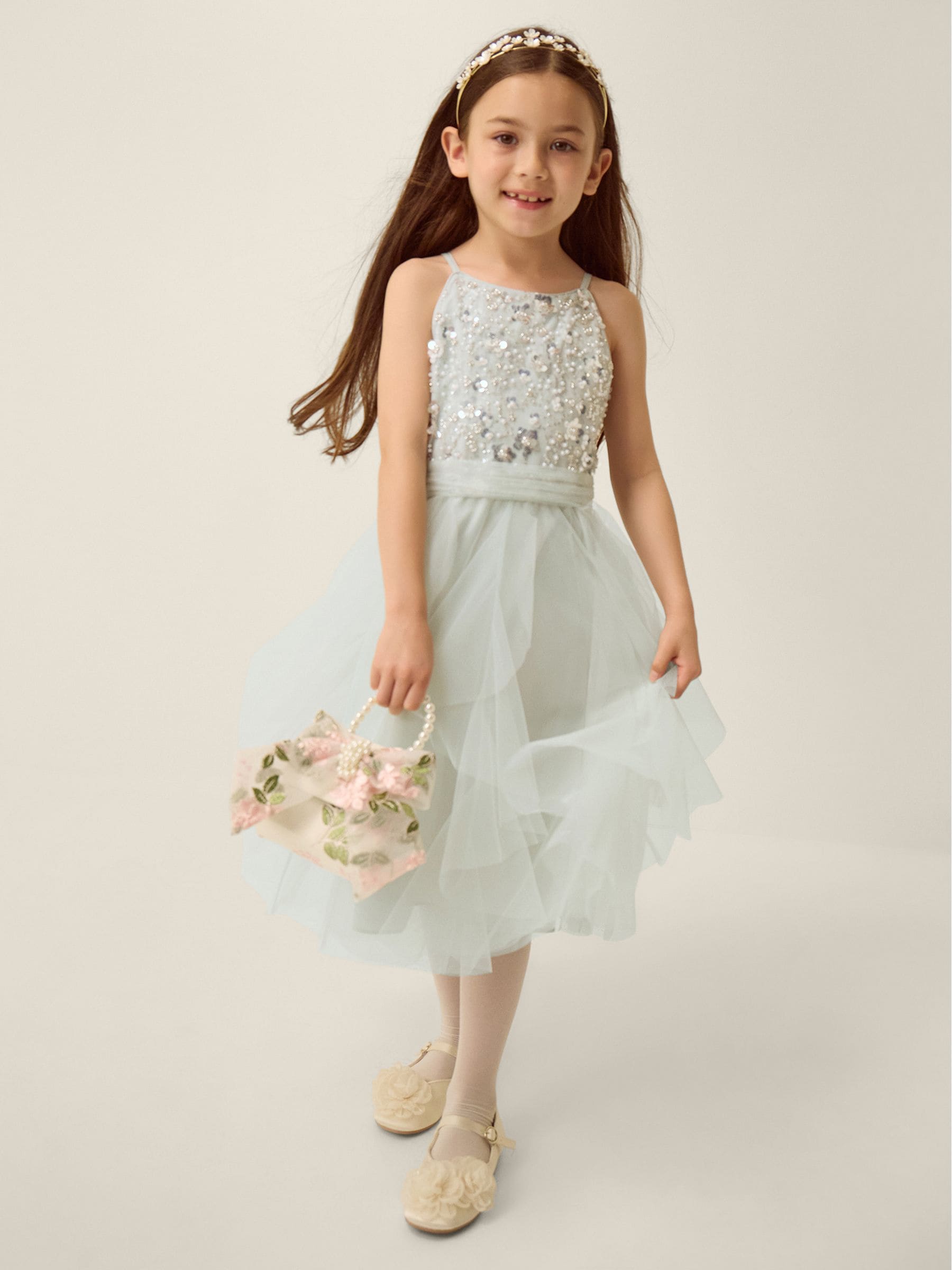 Dsiney Kidz - Monsoon Green Gracie Embellished Waterfall Dress image 1