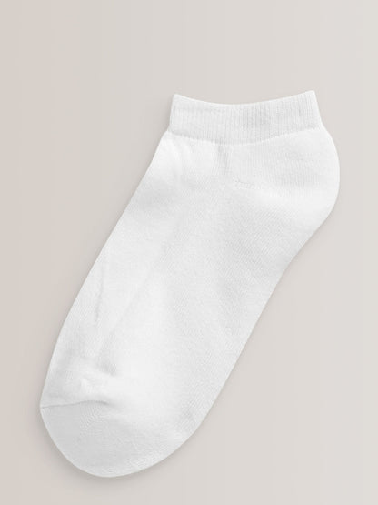 White 5 Pack Cotton Rich Cushioned Sole Trainer Socks image 2