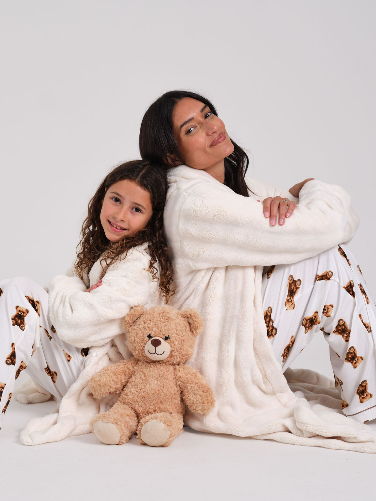 Loungeable Cream Teddy Bear Super Soft Long Sleeve Button Through Pyjamas Set - image 3