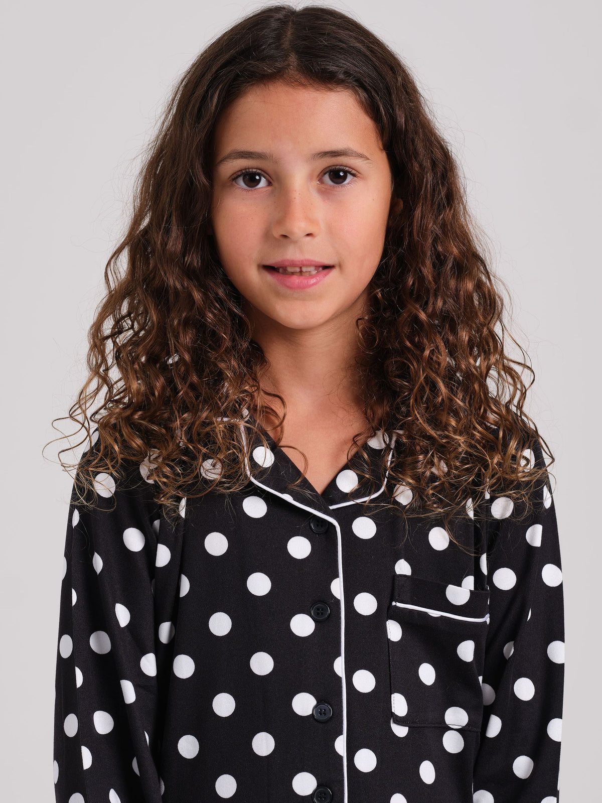 Loungeable Black Polka Dot Super Soft Long Sleeve Button Through Pyjamas Set - image 5