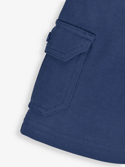 JoJo Maman Bébé Indigo Blue & Navy Blue 2-Pack Cargo Pocket Shorts image 6