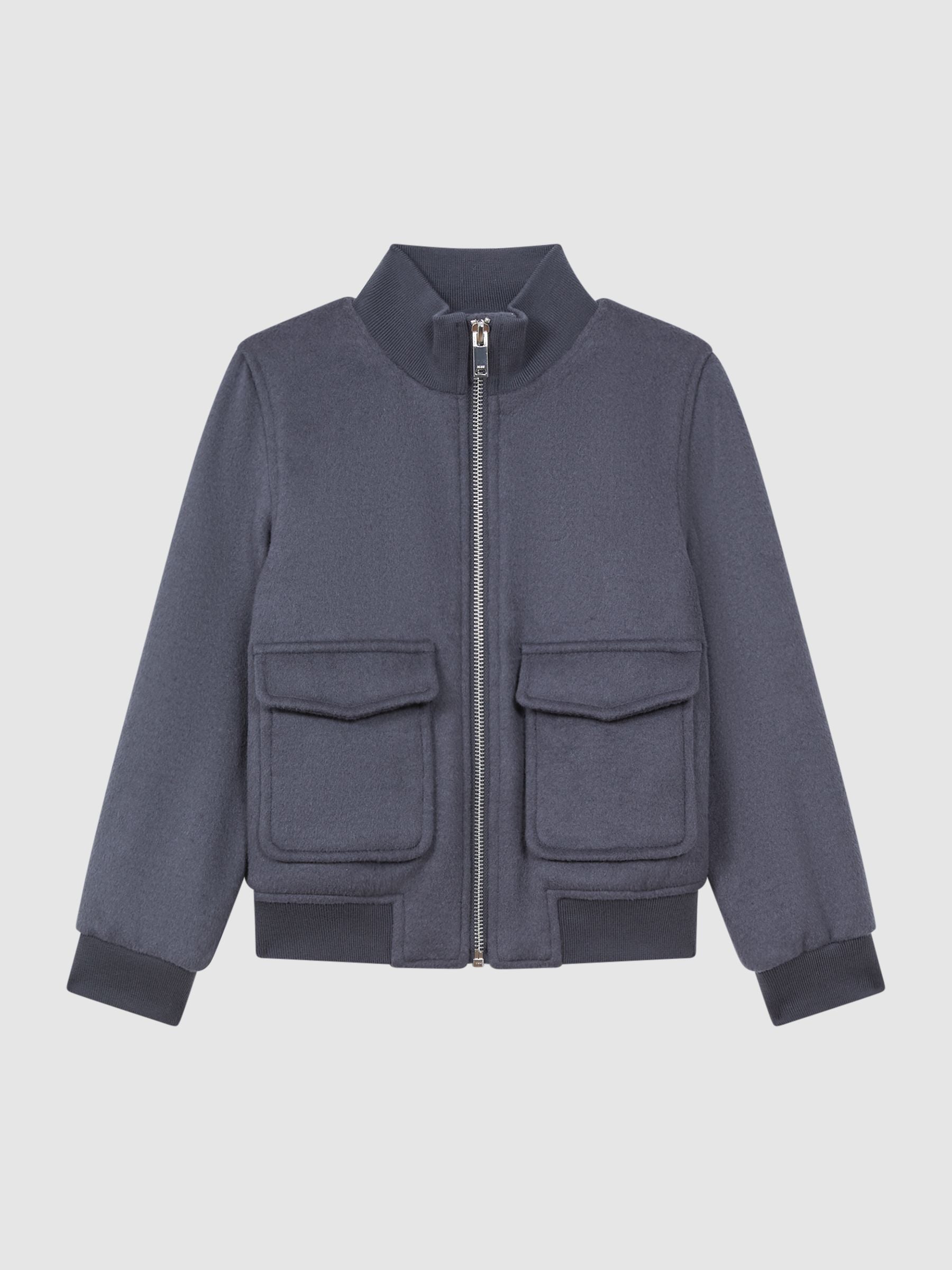 Dsiney Kidz - Reiss Airforce Blue Shuffle 9-14 yrs Wool Blend Zip-Through Jacket image 2