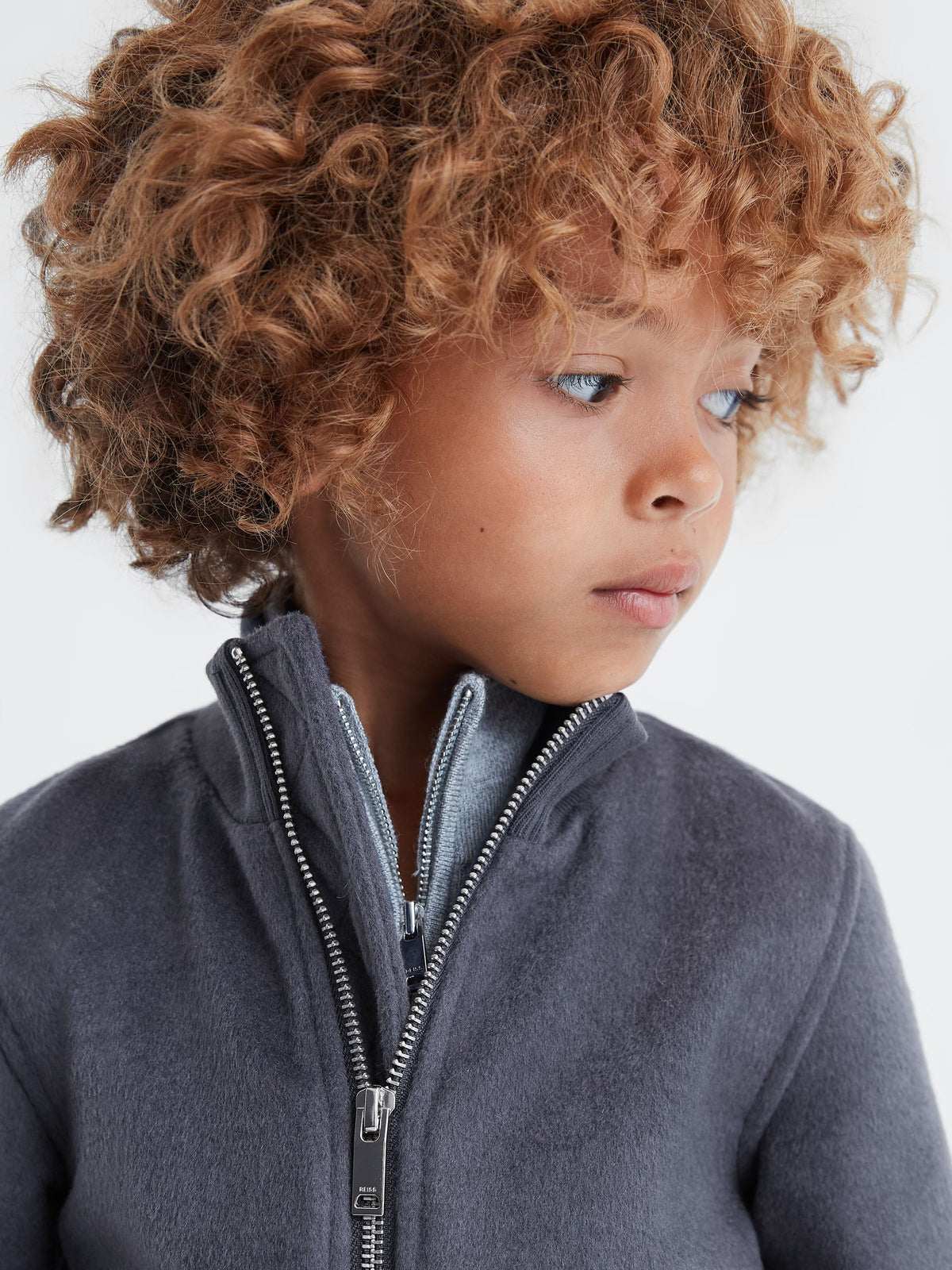 Dsiney Kidz - Reiss Airforce Blue Shuffle 9-14 yrs Wool Blend Zip-Through Jacket image 4