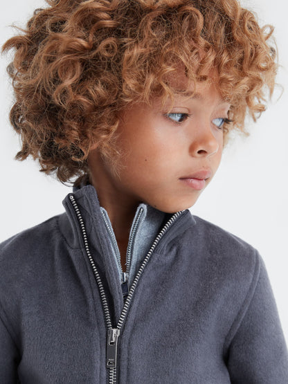 Dsiney Kidz - Reiss Airforce Blue Shuffle 9-14 yrs Wool Blend Zip-Through Jacket image 4
