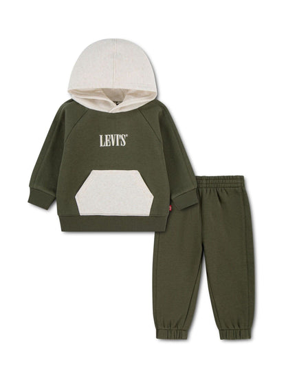 Dsiney Kidz - Levi's® Green Colorblocked Pullover Hoodie and Joggers Set 2 Piece image 1