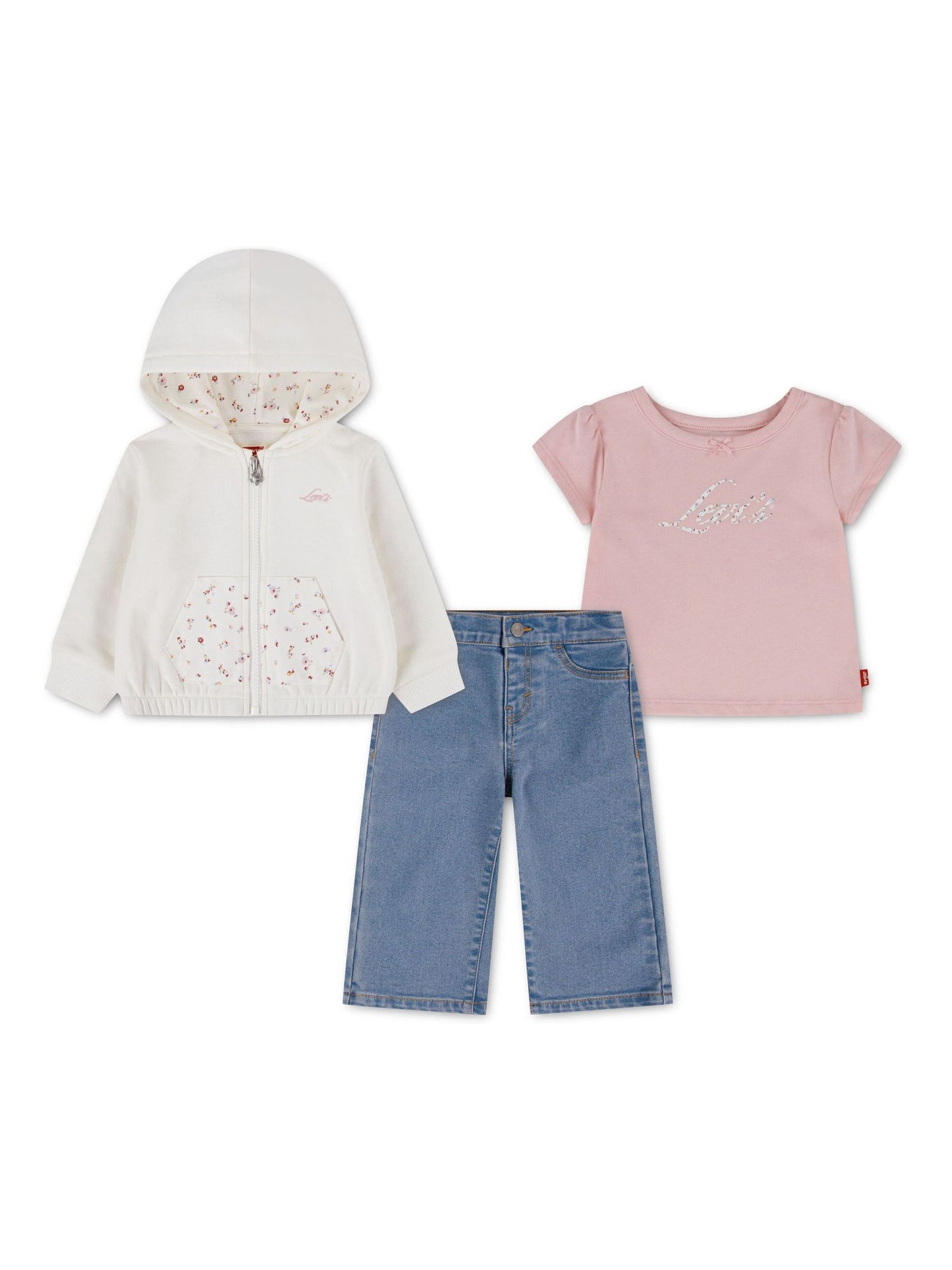 Dsiney Kidz - Levi's® Pink Bodysuit Hoodie and Joggers Set 3 Piece image 1