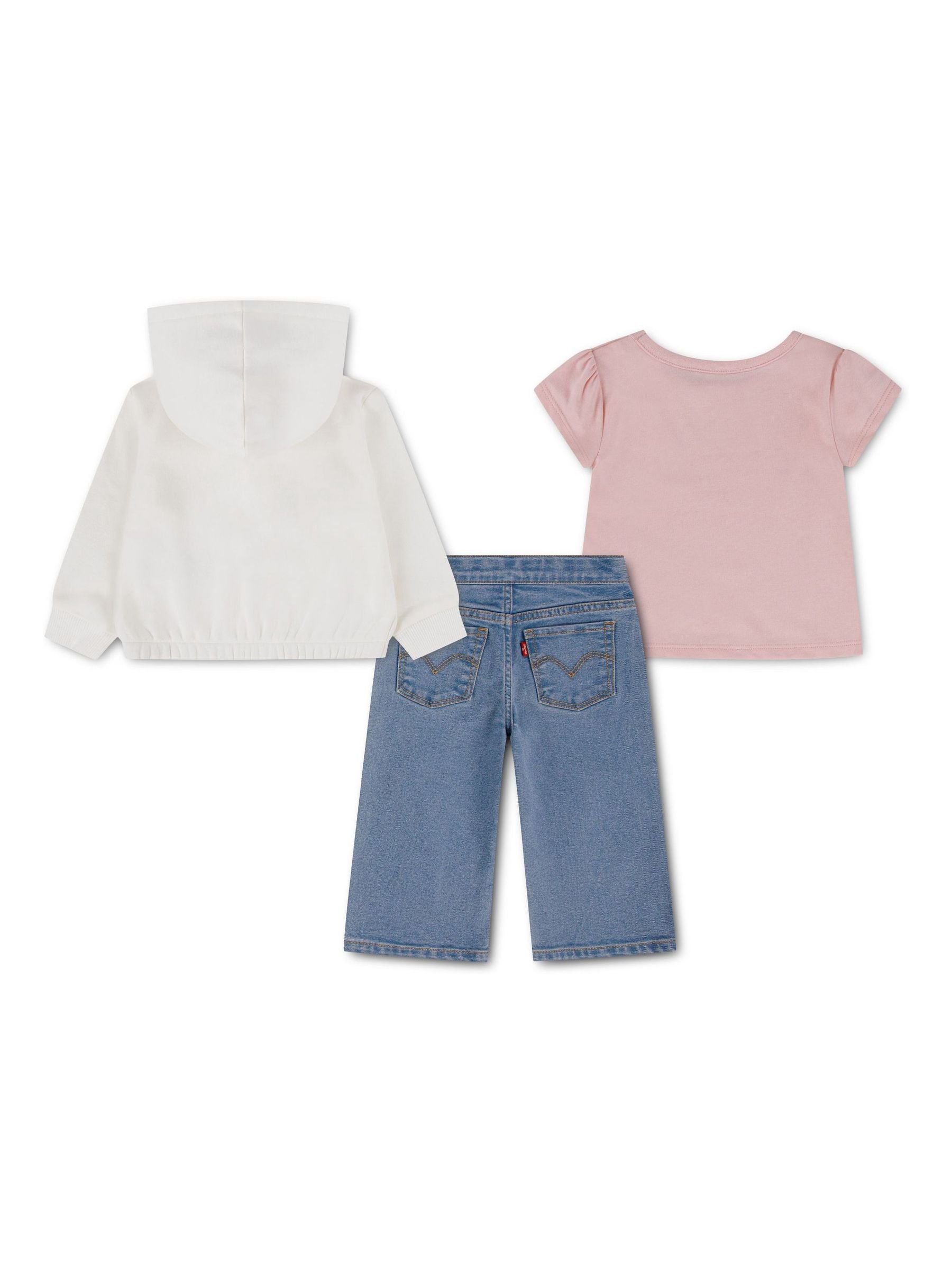 Dsiney Kidz - Levi's® Pink Bodysuit Hoodie and Joggers Set 3 Piece image 2