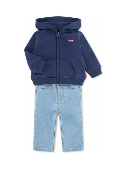 Dsiney Kidz - Levi's® Blue Musical Bodysuit, Hoodie and Jeans Set 3 Piece image 2