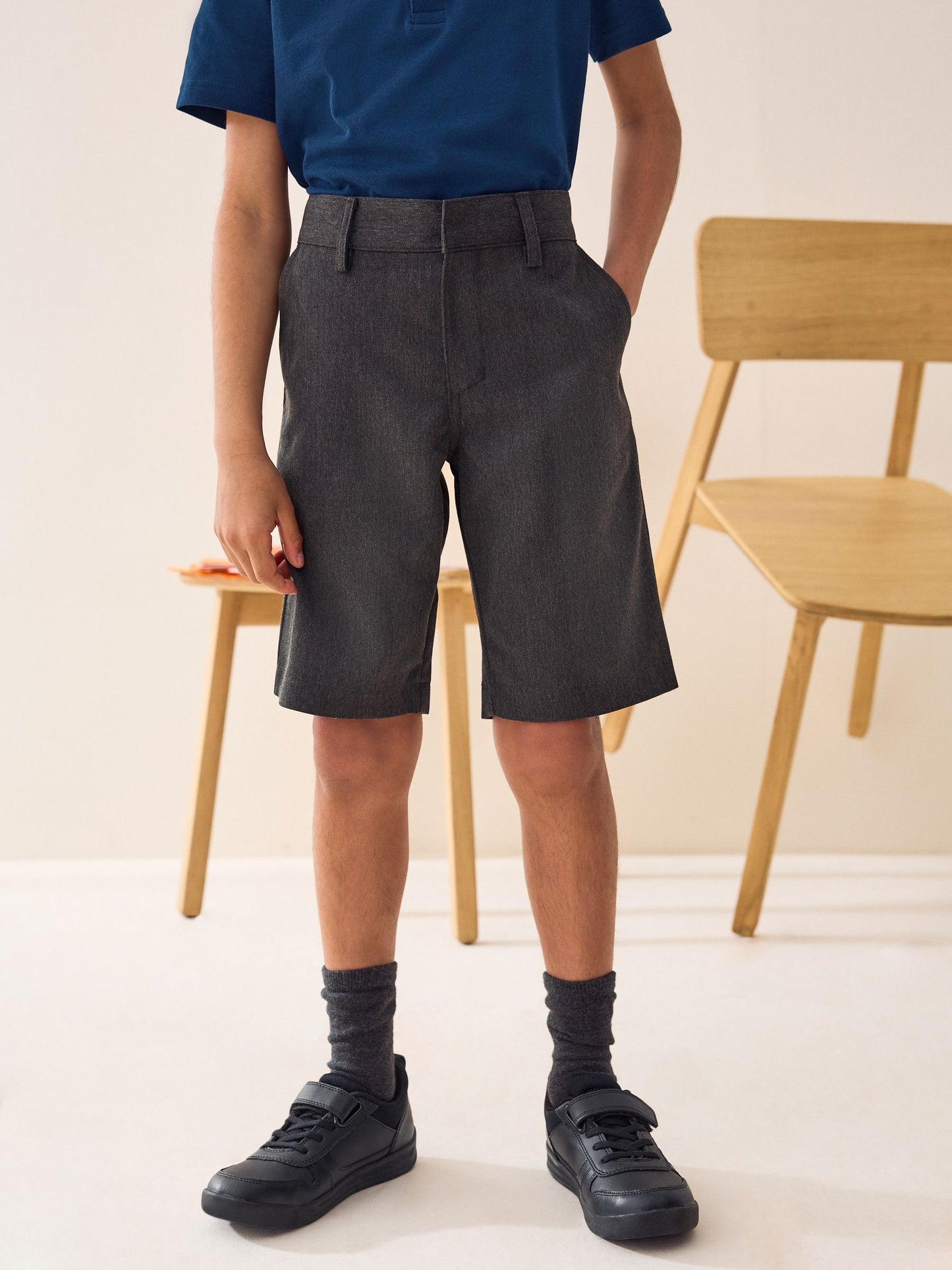 Dsiney Kidz - Grey Single Flat Front School Shorts (3-14yrs) image 1