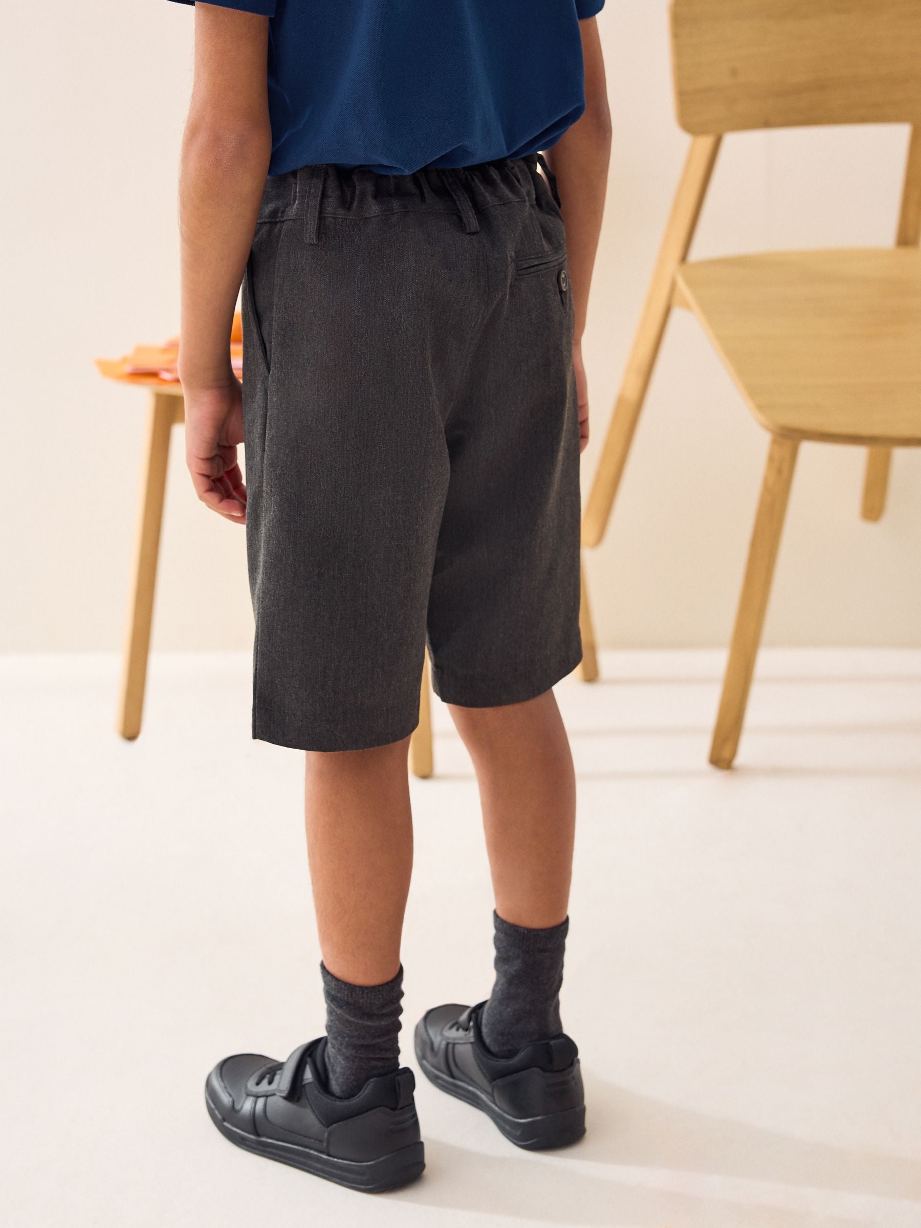 Dsiney Kidz - Grey Single Flat Front School Shorts (3-14yrs) image 3