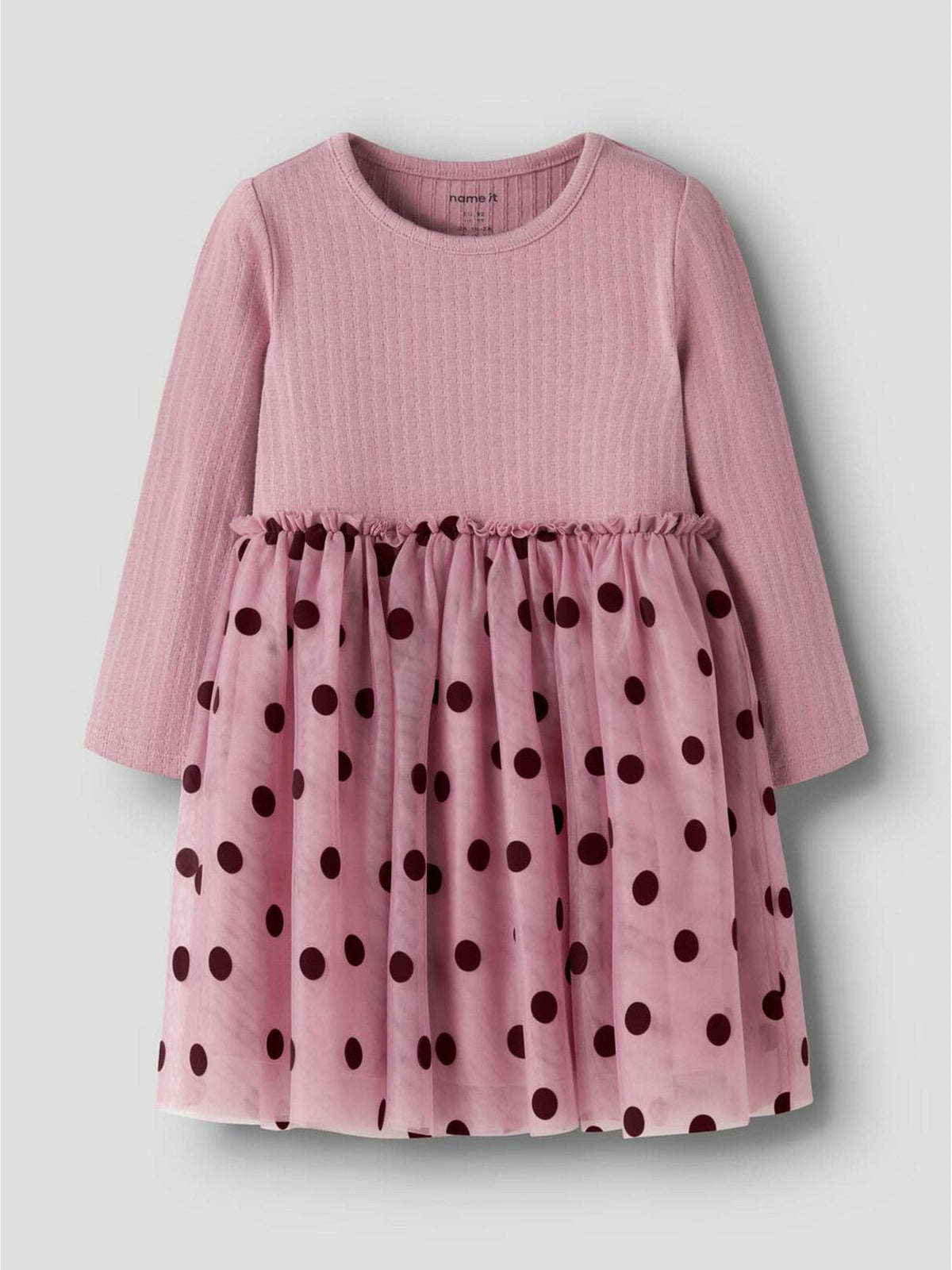 Dsiney Kidz - Name It Pink Jersey and Tulle Heart Flocked Dress image 1