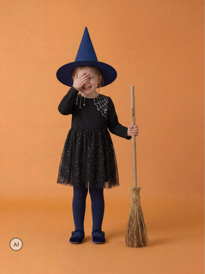 Name It Black Halloween Tulle Skirt Long Sleeve Dress - image 2