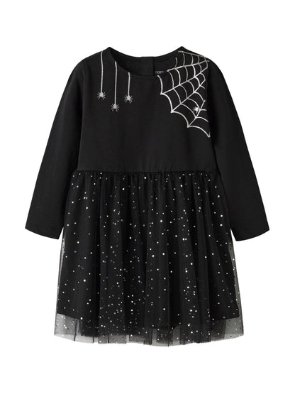 Name It Black Halloween Tulle Skirt Long Sleeve Dress - image 3