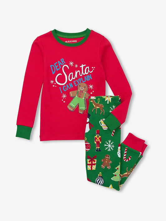 Hatley Red Dear Santa Kids Christmas Pyjamas Set - image 1