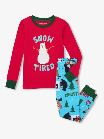 Hatley Red Snow Tired Kids Christmas Pyjamas Set - image 1