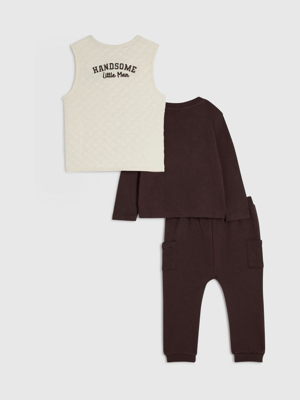 River Island Brown Bear Gilet Top & Jogger Set - image 2
