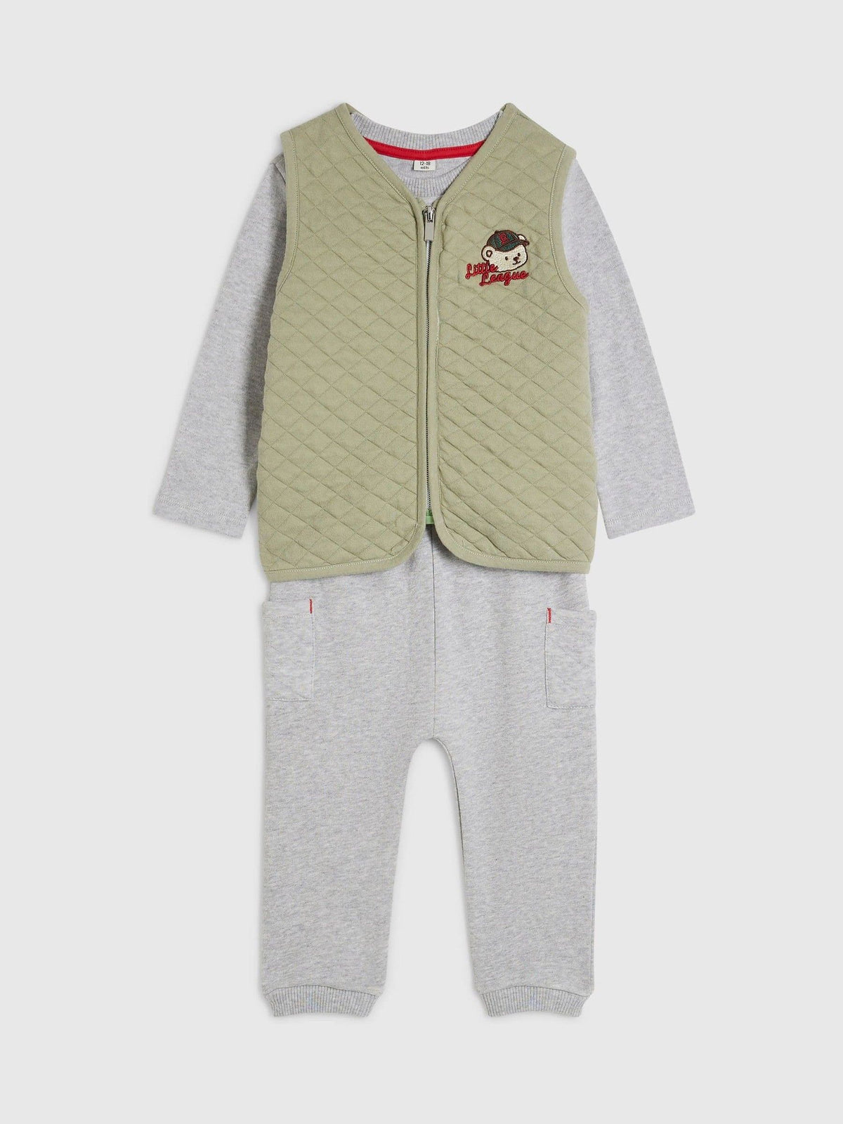 River Island Green New York Gilet Top & Joggers Set - image 3