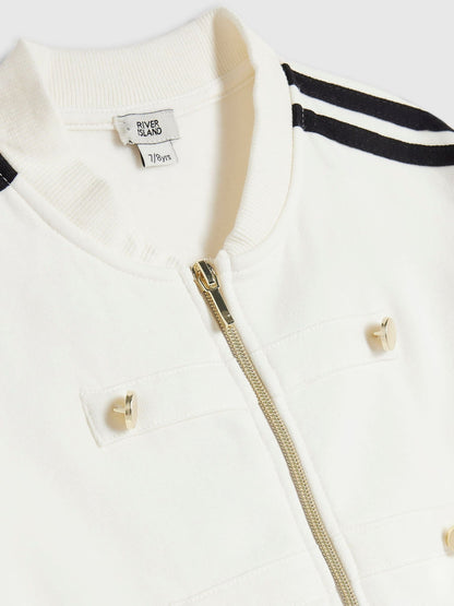 River Island Cream Drummer Bomber Jacket & Trouser Set - image 4