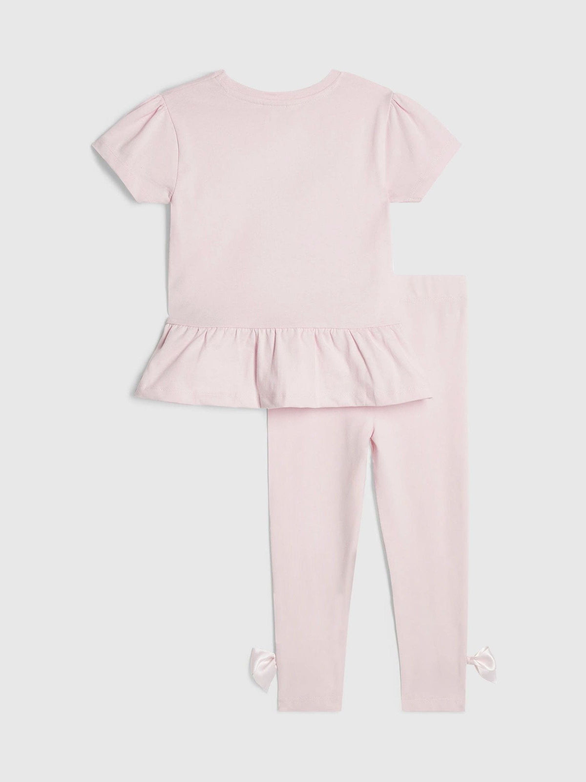 Dsiney Kidz - River Island Pink Satin Bow T-Shirt & Legging Set image 2