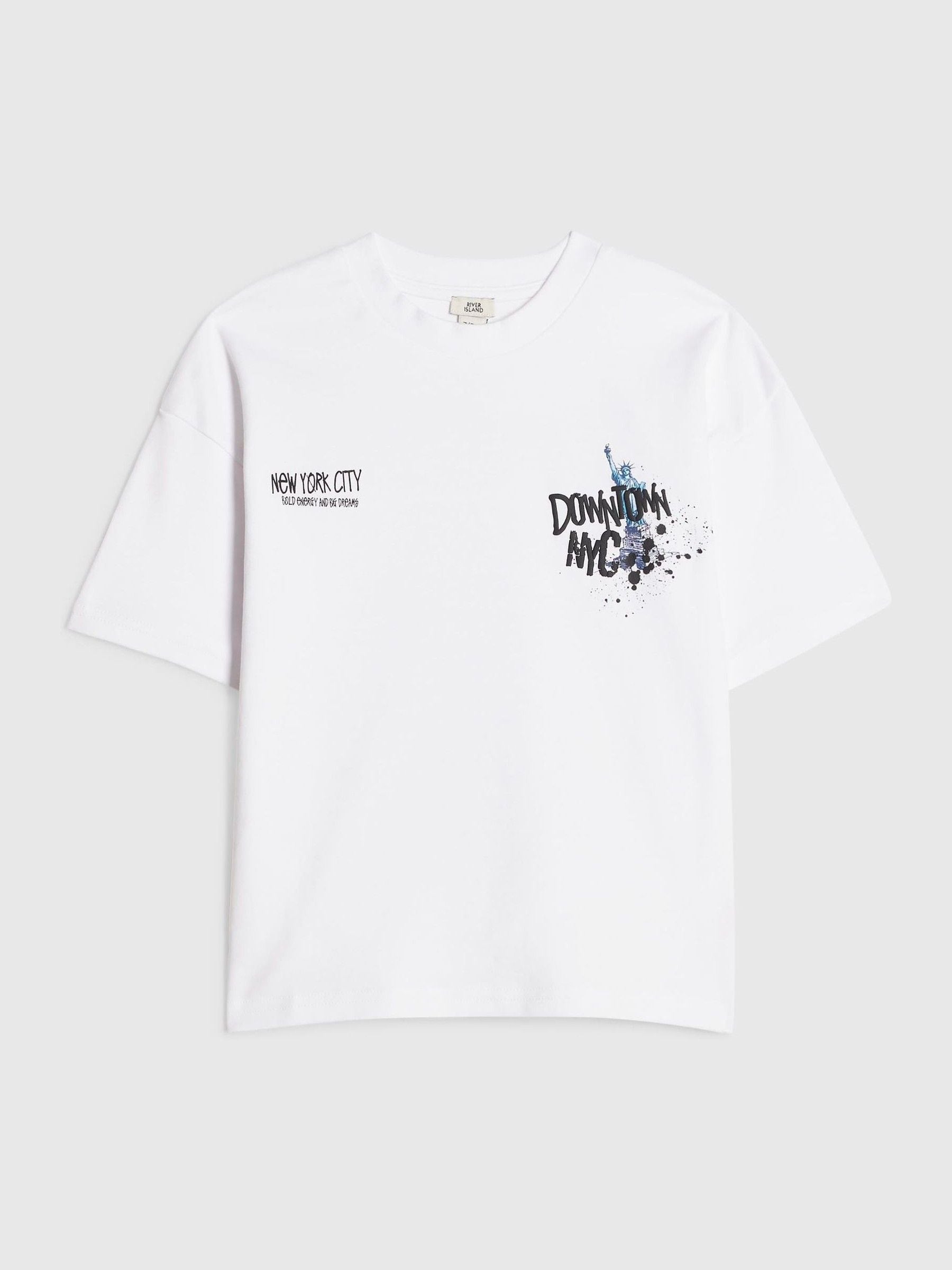 Dsiney Kidz - River Island White NYC Graphic Regular Fit T-Shirt image 1