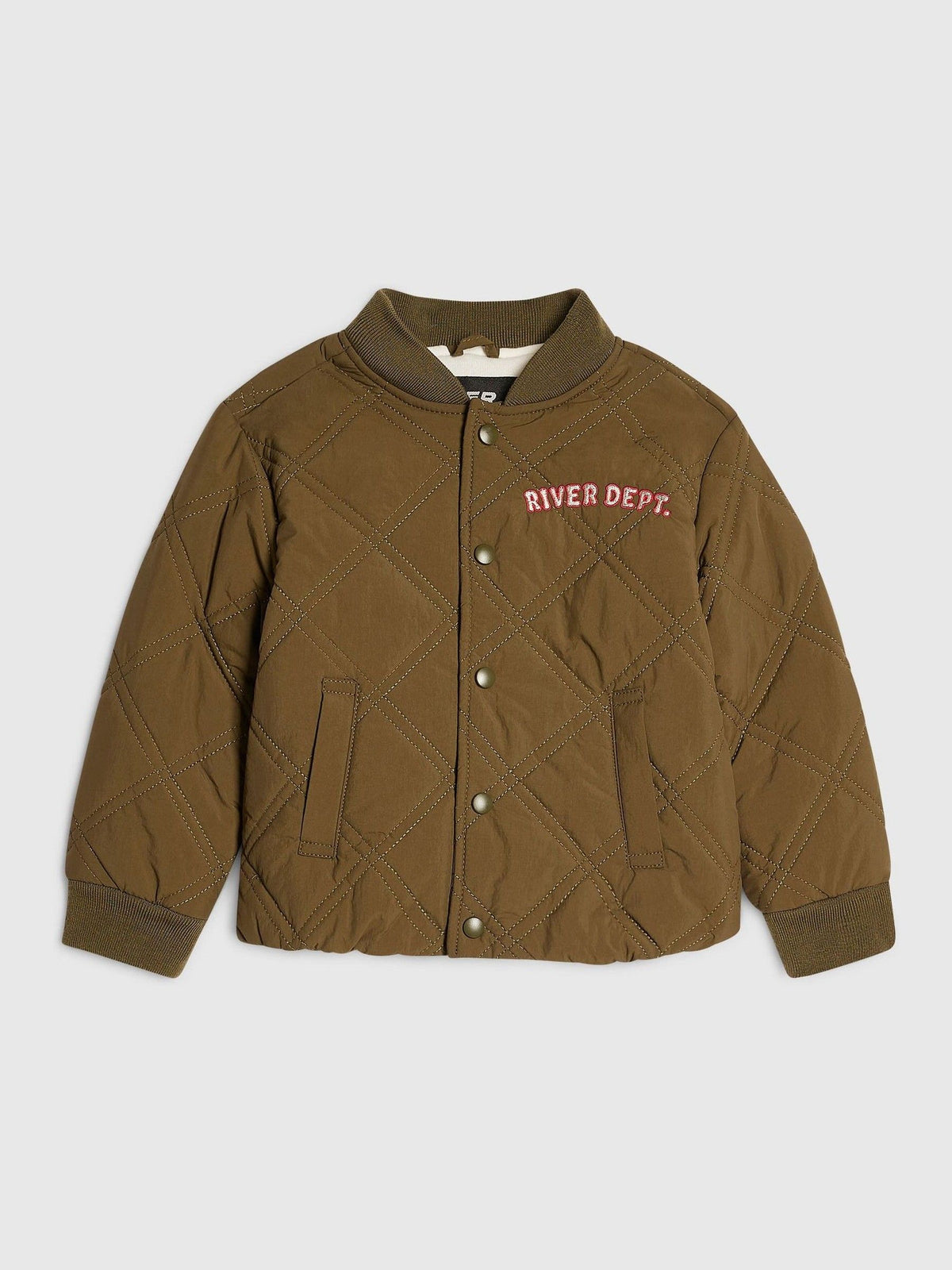 Dsiney Kidz - River Island Green Quilted Bomber Hooded Jacket image 3