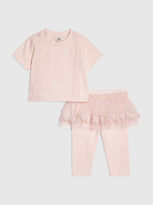 Dsiney Kidz - River Island Pink Tulle Top & Legging Set image 1