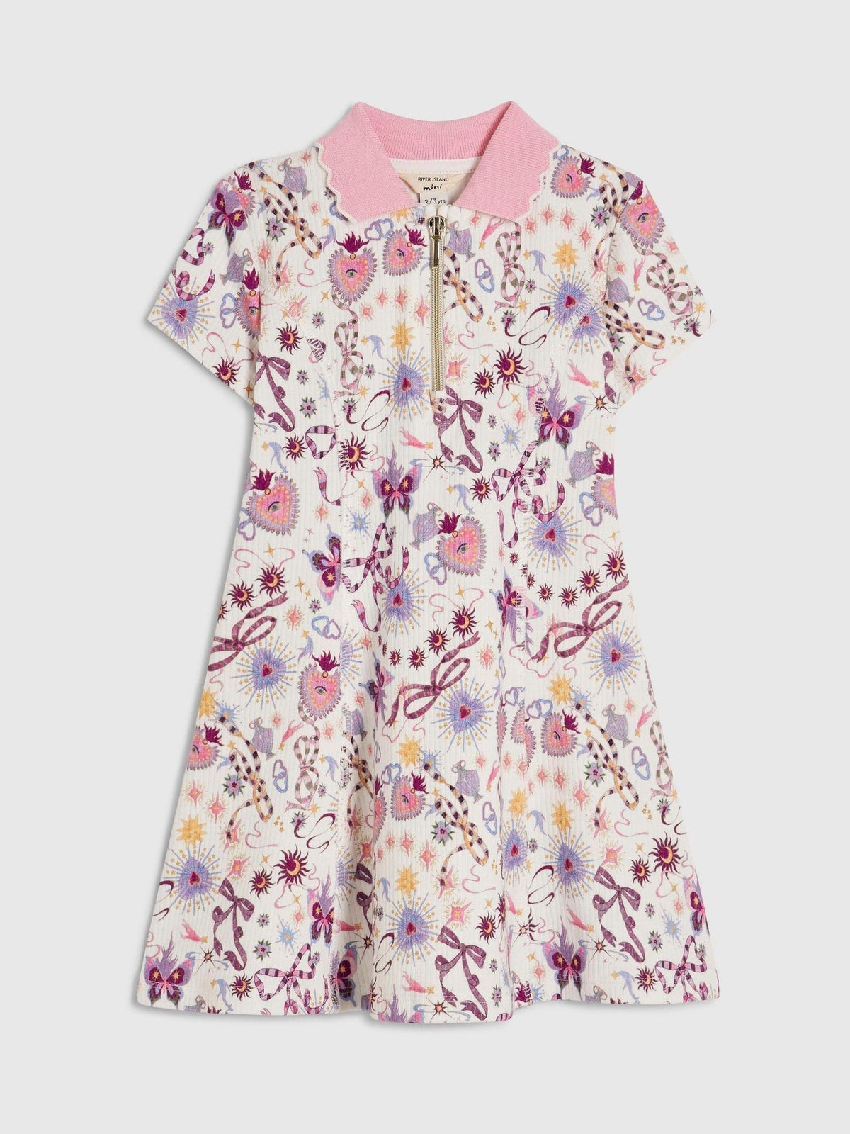Dsiney Kidz - River Island Cream Bow Polo Dress image 1