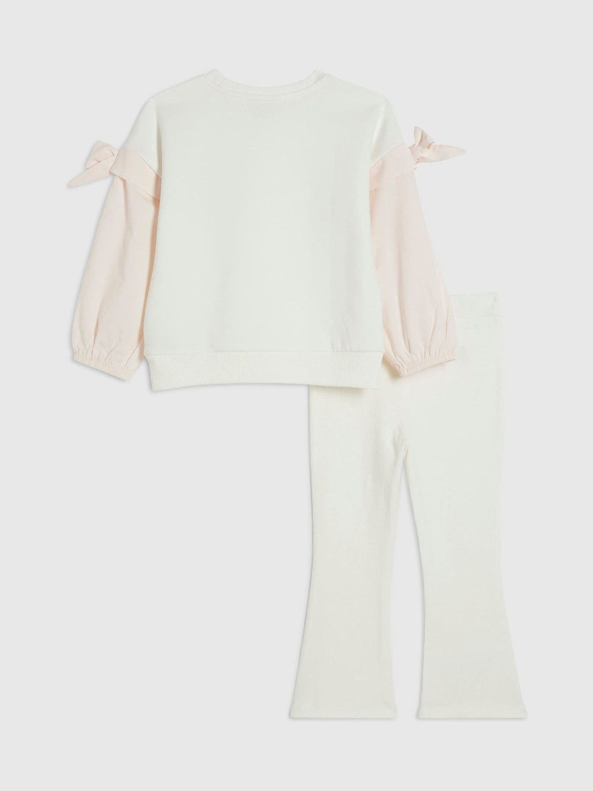 Dsiney Kidz - River Island Cream Poetcore Bow Sweater & Leggings Set image 2