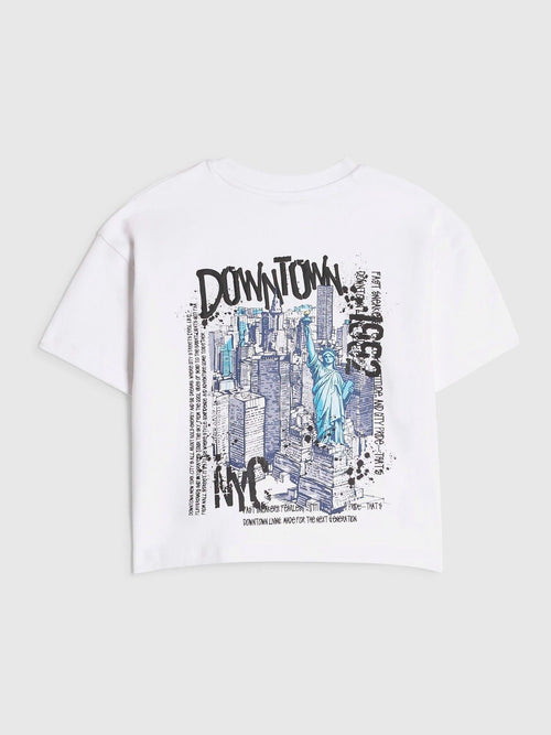 Dsiney Kidz - River Island White NYC Graphic Regular Fit T-Shirt image 1