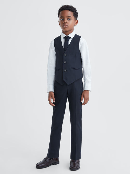 Reiss Navy Hope 3-9 yrs Wool Blend Waistcoat image 1