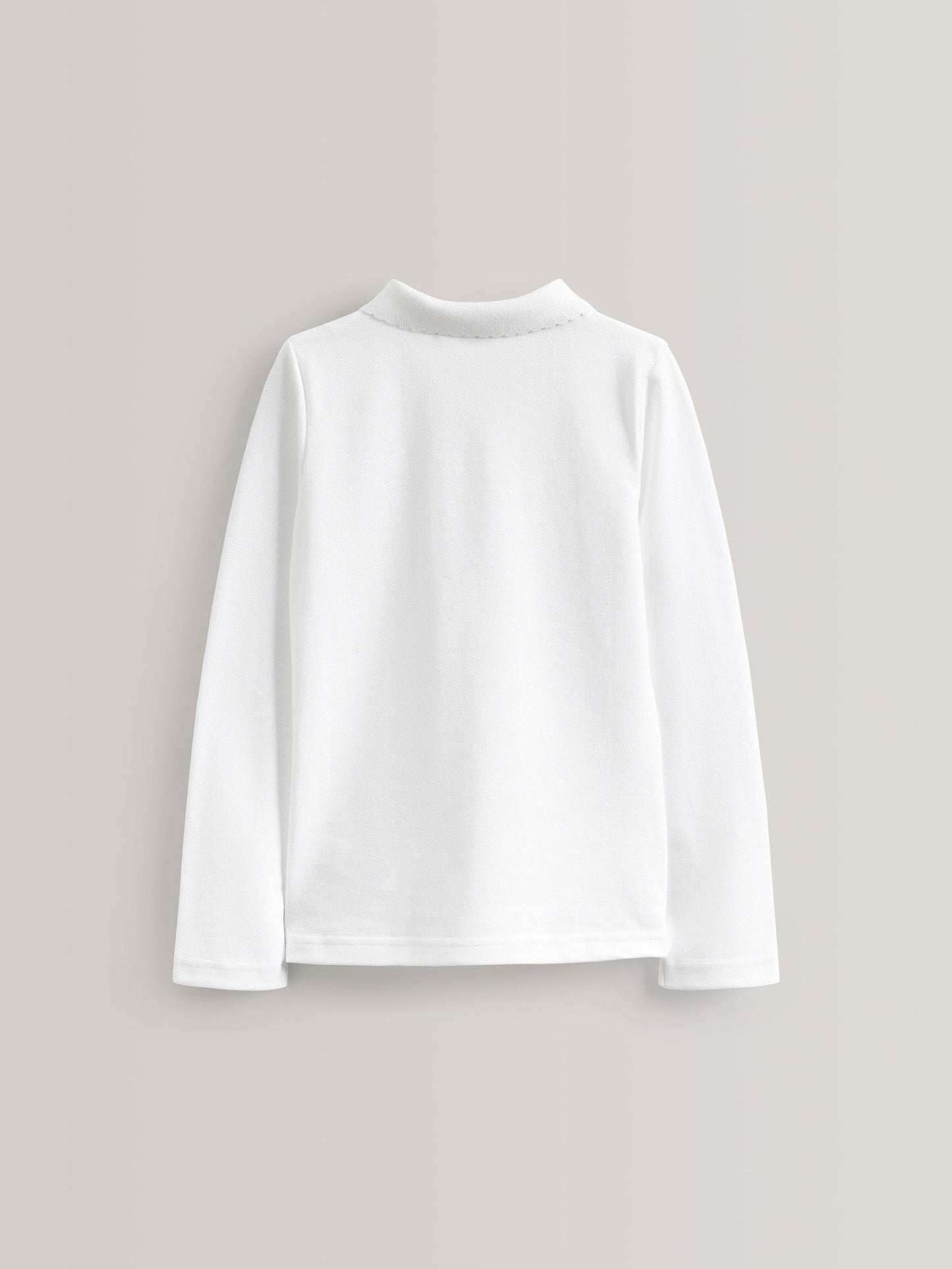 Dsiney Kidz - White Regular Fit Girls 5 Pack 100% Cotton Long Sleeve School Polo Shirts (3-16yrs) image 3