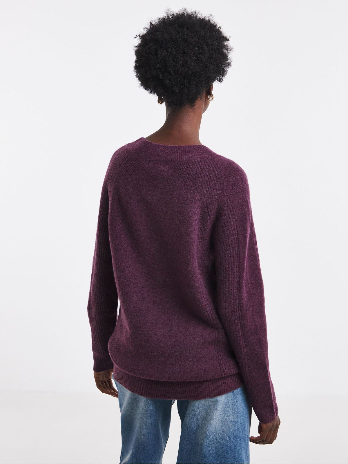 JD Williams Purple Sponge Slouchy V-Neck Jumper - image 2