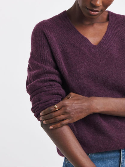 JD Williams Purple Sponge Slouchy V-Neck Jumper - image 3